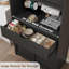 Armoire de cuisine de 70 po de hauteur avec comptoir, armoire cannelée avec portes et tiroir pour la salle à manger-85261401