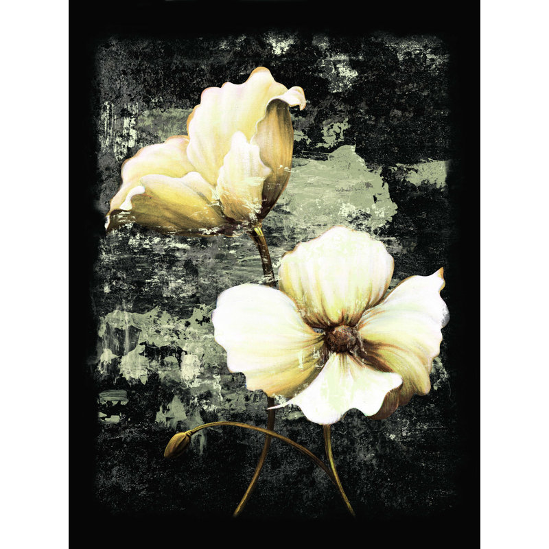 Fleurs dorées, reproduction sur toile tendue, H 16 po x l 12 po