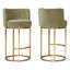 Tabouret de bar rotin en velours moderne avec repose-pieds, mousse haute résilience et base en métal à 360 °-131456456