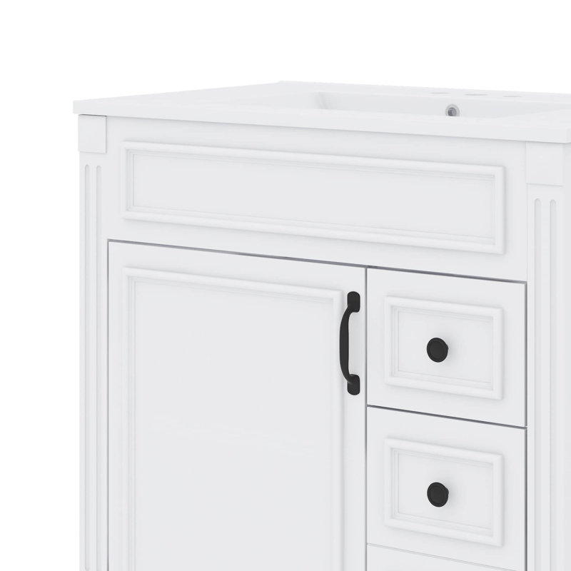 Meuble-lavabo 30 po avec lavabo en céramique, Blanc