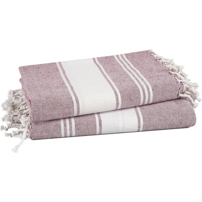 Serviettes de plage turques, paquet de 2 serviettes de plage très grandes, prélavées pour une sensation de douceur, serviette de piscine surdimensionnée sans sable à séchage rapide, serviettes de plage pour adultes, 39 po x 71 po - rose bonbon