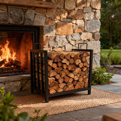 42.9cm W Metal Log Rack