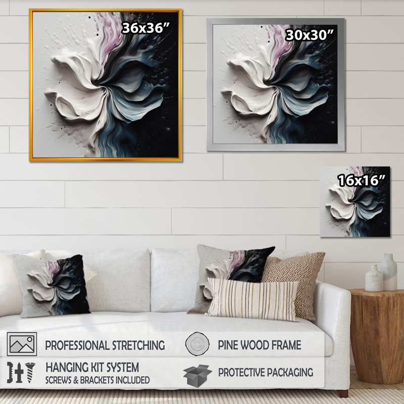«Logsdon Delicate Brushstrokes Abstract III», reproduction sur toile, Cadre photo noir, H 16 po x l 16 po x P 1 po