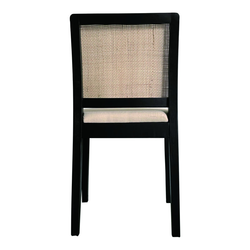 Ensemble de deux chaises d'appoint en tissu noires, Beige/noir