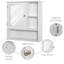 Granier 60mm W 63mm H Surface Framed Medicine Cabinet Mirror 2 Adjustable