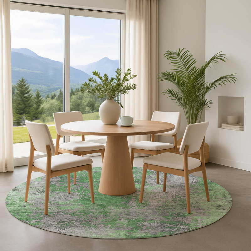 Premium Machine Washable Jacquez AMF1789 Modern Rug, Round 8'