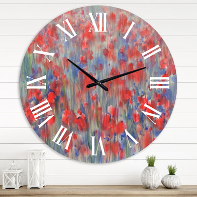 Horloge murale Poppy Flower Fields Forever I