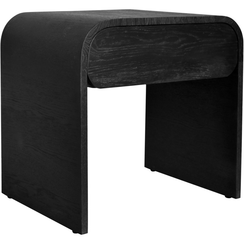 Raevon 1 - Drawer Nightstand, Black Oak