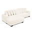 Canapé-lit convertible en L beige à 3 places revêtu de velours côtelé avec structure en bois massif, modulaire confortable et modulaire à assembler pour une installation facile-1303785034