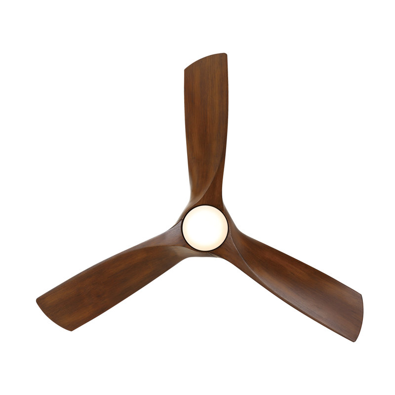Zephyr 3 - Blade Outdoor/Indoor Smart Ceiling Fan with Light Kit And Remote Control Included, 52", Matte Black/Distressed Koa