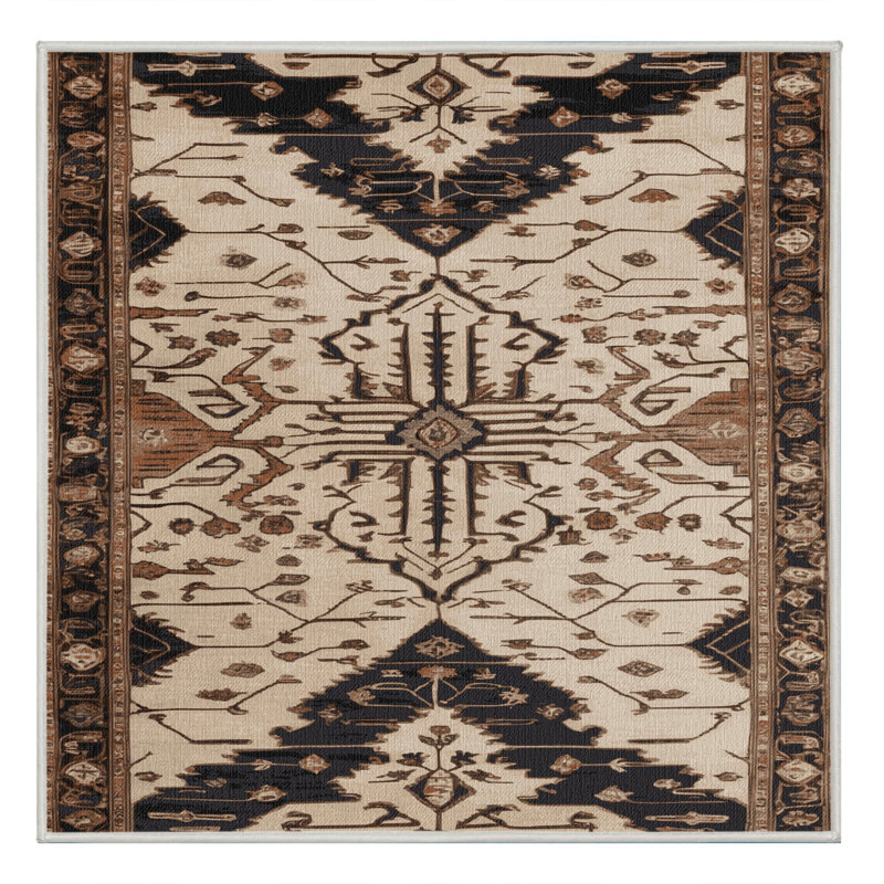 Tapis beige lavable à la machine, Carré 3 pi