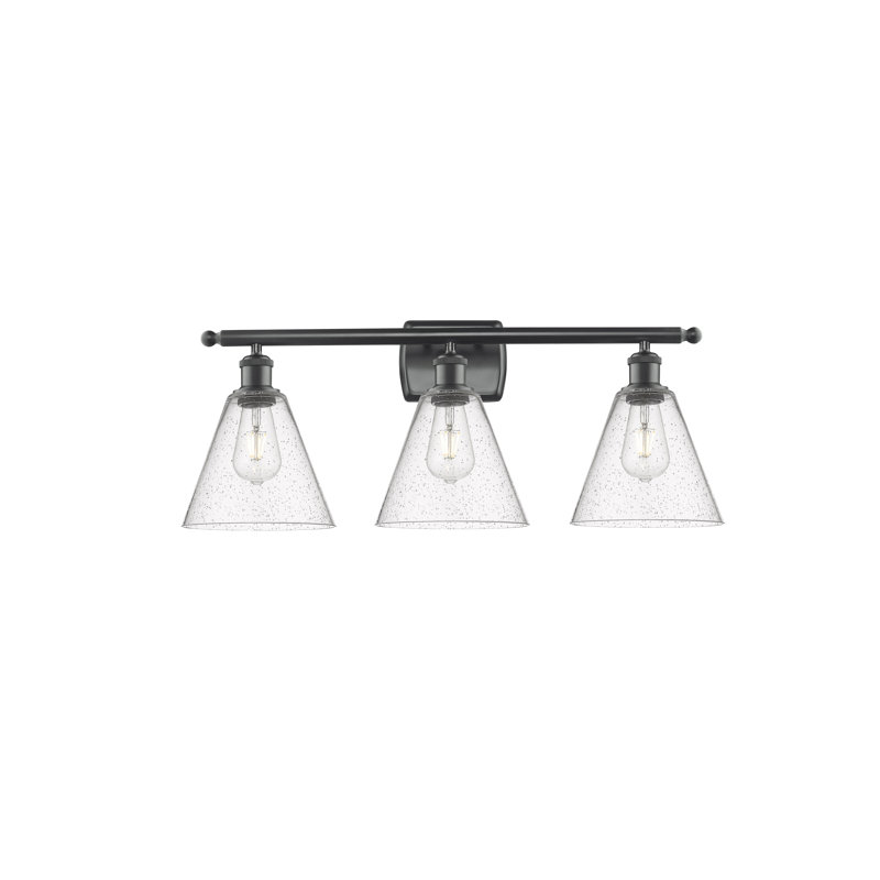 Éclairage pour salle de bain 3 lumières Andam, Incandescente, Noir mat