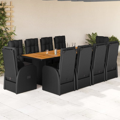 Garden Dining Set Black