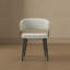 Chaise rembourrée en cuir avoine texturée Luce-1693032476