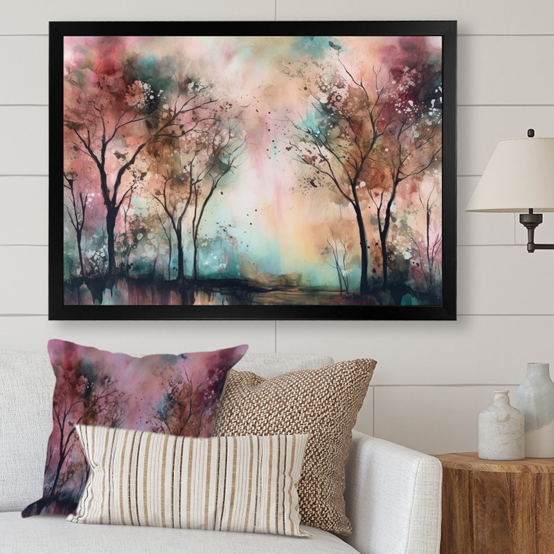 Arbres fantaisistes Rouvin I - impression, Cadre photo noir, H 12 po x l 20 po x P 1 po