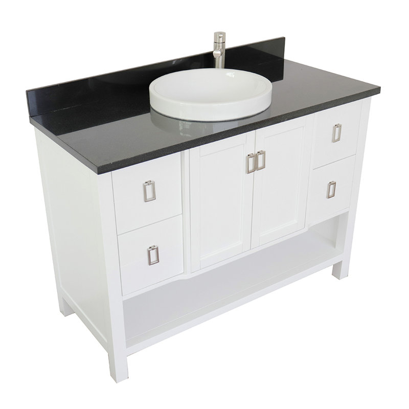 Ensemble de meuble-lavabo simple 49 po Wilhoit, Blanc / noir galactique