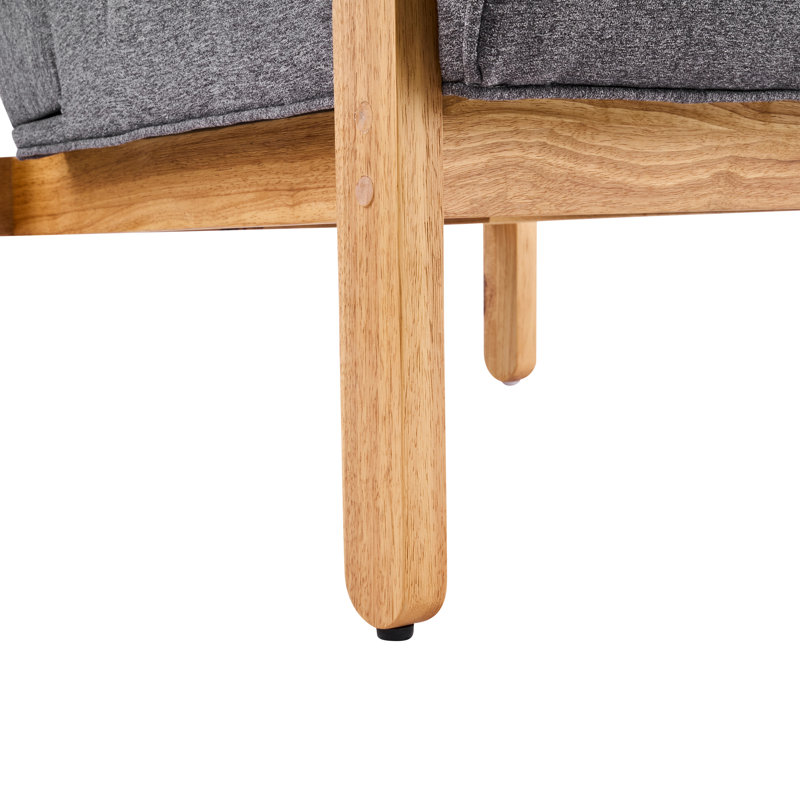 Chaise d'appoint rembourrée Fluffy, Coussin beige foncé / structure naturelle