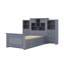 Lit plateforme simple en bois avec armoire verticale et tiroirs-1831480036
