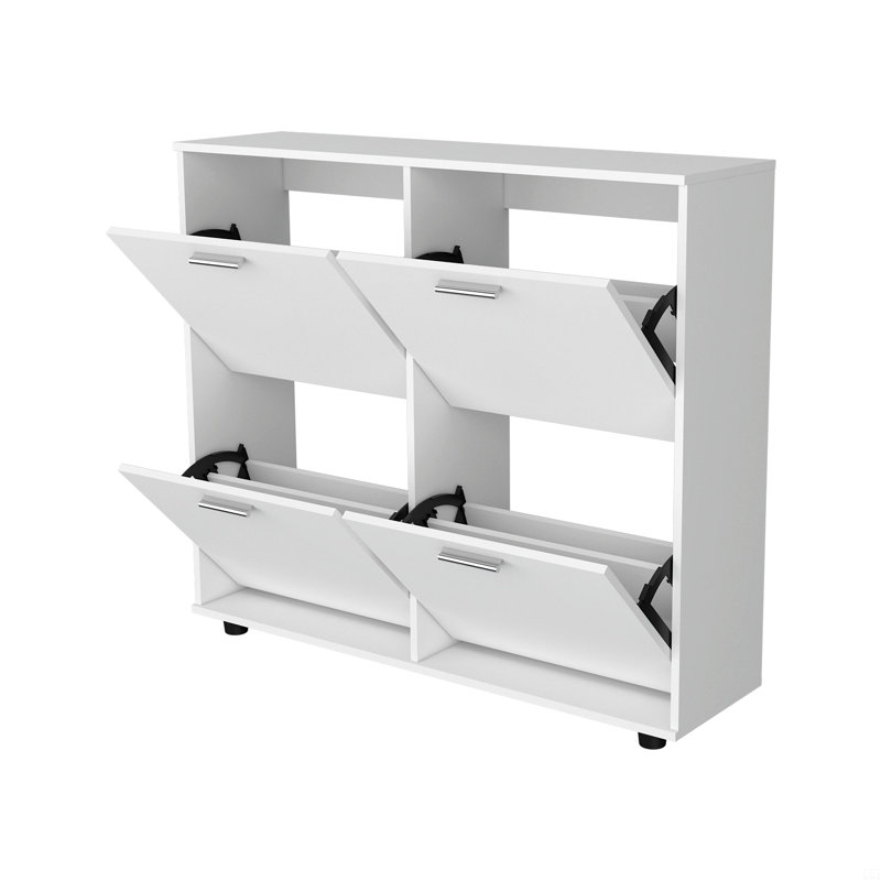 Armoire de rangement à chaussures inclinable avec plusieurs compartiments et design moderne