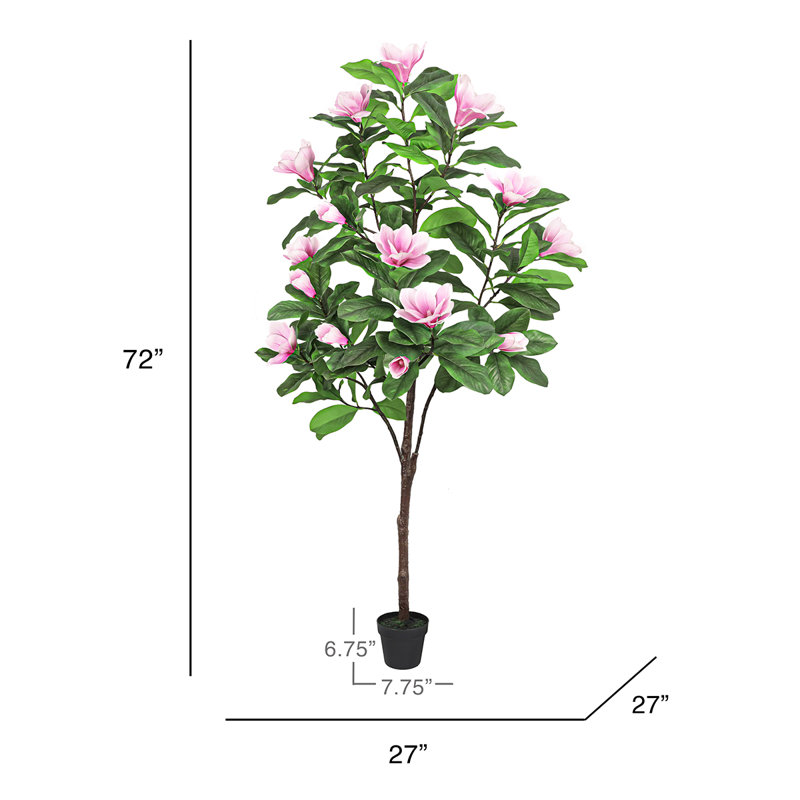 Magnolia artificiel en pot, Rose
