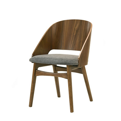 Fabric & Dark Walnut Side Chair (Set Of 2)