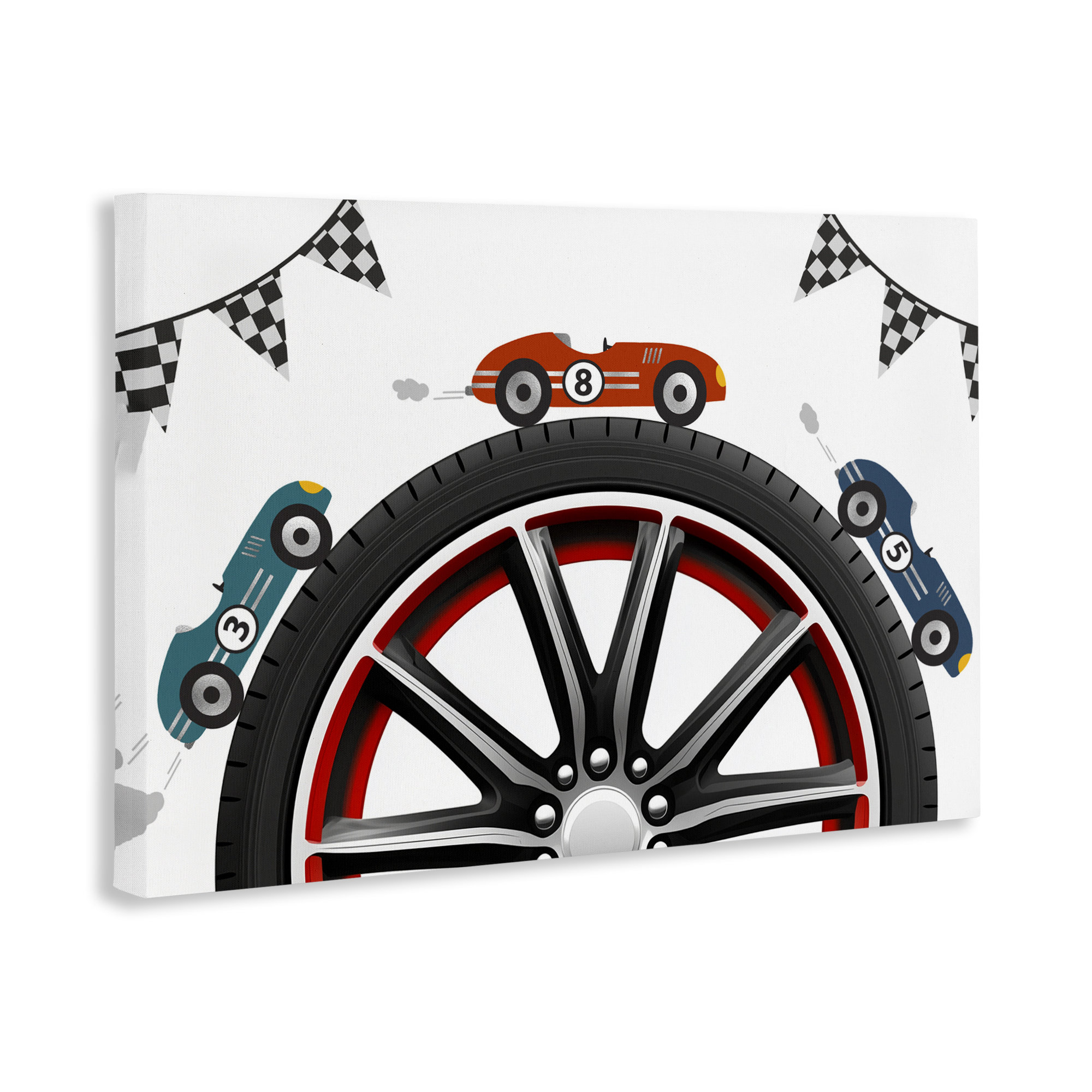 Ebern Designs Racing Around Wheel Canvas, design by Christine Simpson ...