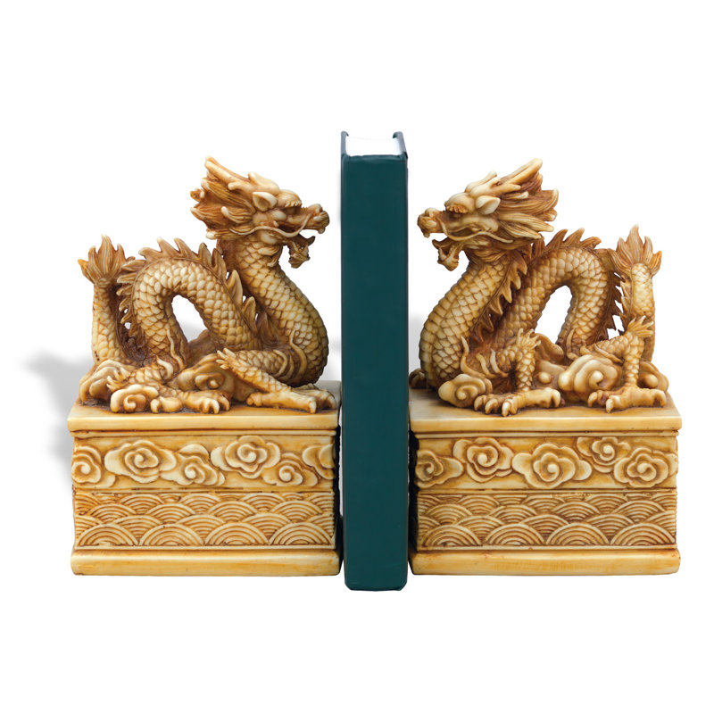 Serre-livres anti-dérapant dragon, Ivoire