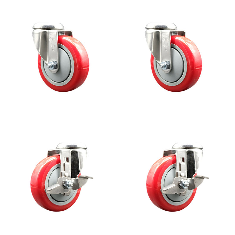 Roulettes en polyuréthane, Rouge