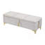Ensemble de chambre à coucher 2 pièces, lit plateforme tapissier grand avec système de rangement hydraulique, repose-pieds de rangement avec pieds en métal, beige