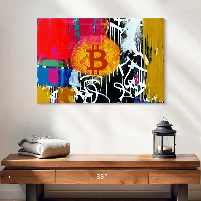 Kerner Cryptocurrency Bitcoin, 16" H x 24" W