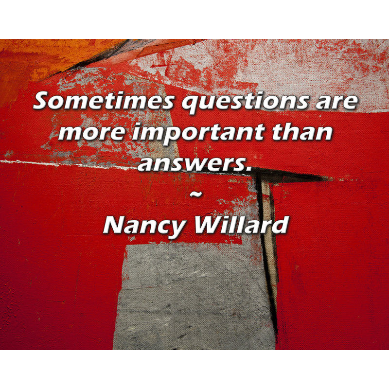 Toile tendue avec toile Trinx par Nancy Willard: «Parfois, les questions sont plus importantes qu'une