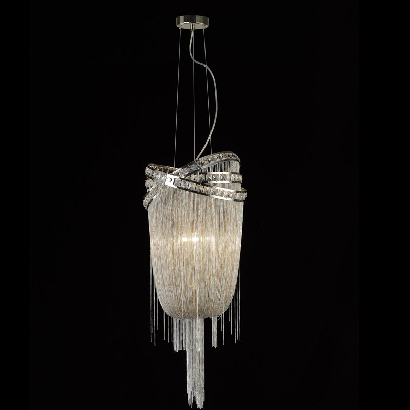 Wilshire Drive 4 - Light Chandelier, Nickel