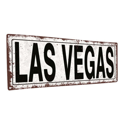 " Distressed, Las Vegas Metal Sign "