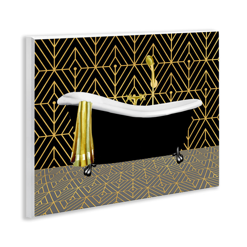 Deco Patterned Bathtub Wall Plaque, design by Conrad Knutsen