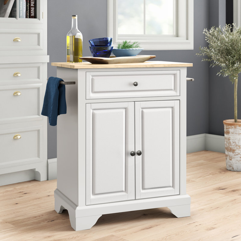 Hedon Wood Kitchen Cart, White
