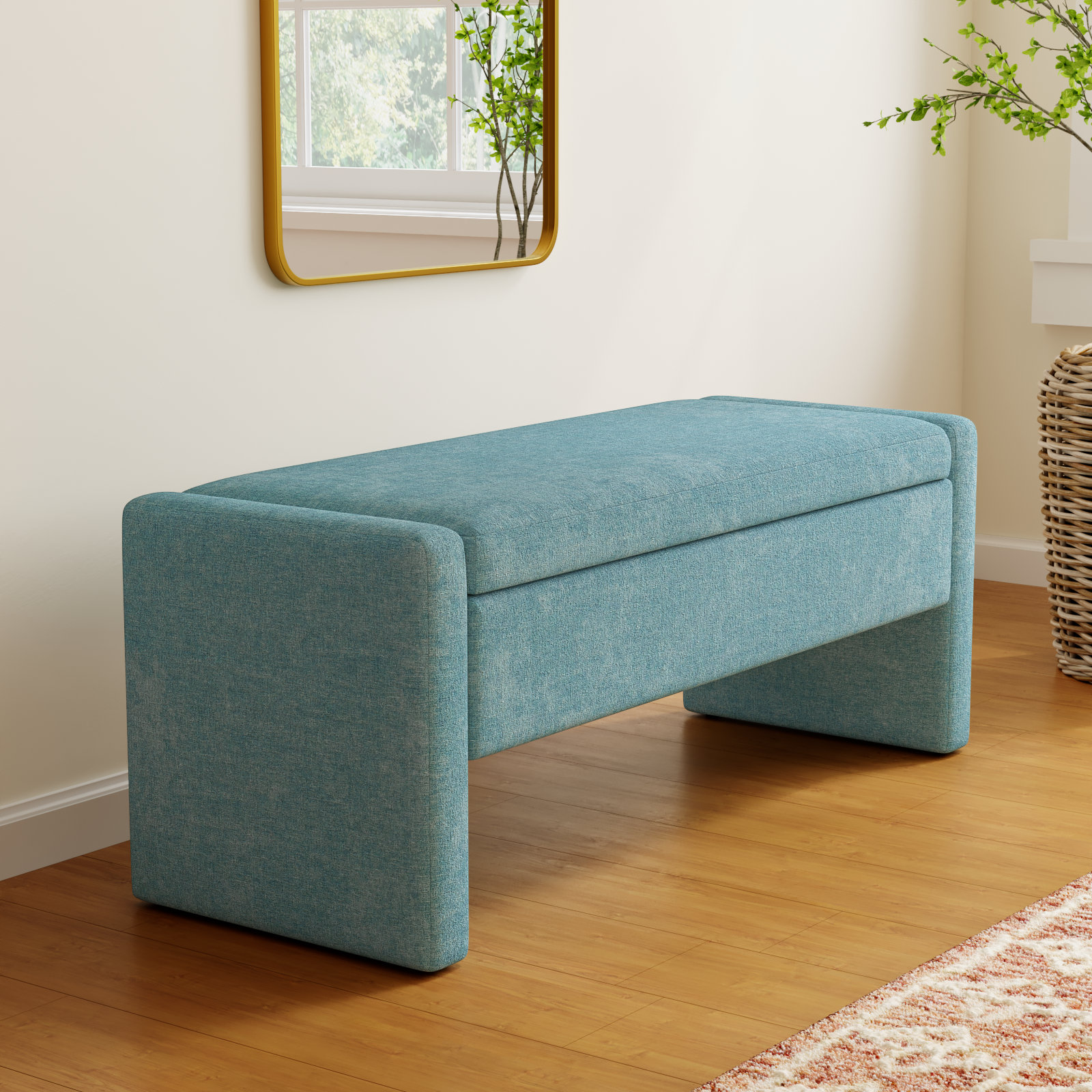 Sharpay 48" Bedroom Bench, Braun Blue