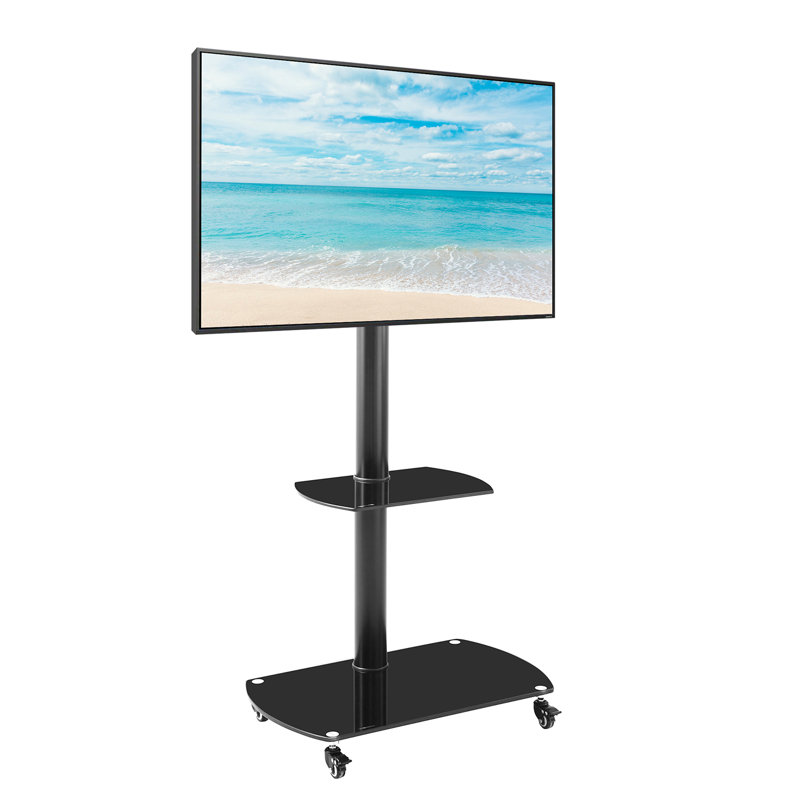 90° Rotatable TV Stand With Lockable Wheels