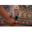 Blue Geometric Kazak Living Room Rug 7x10