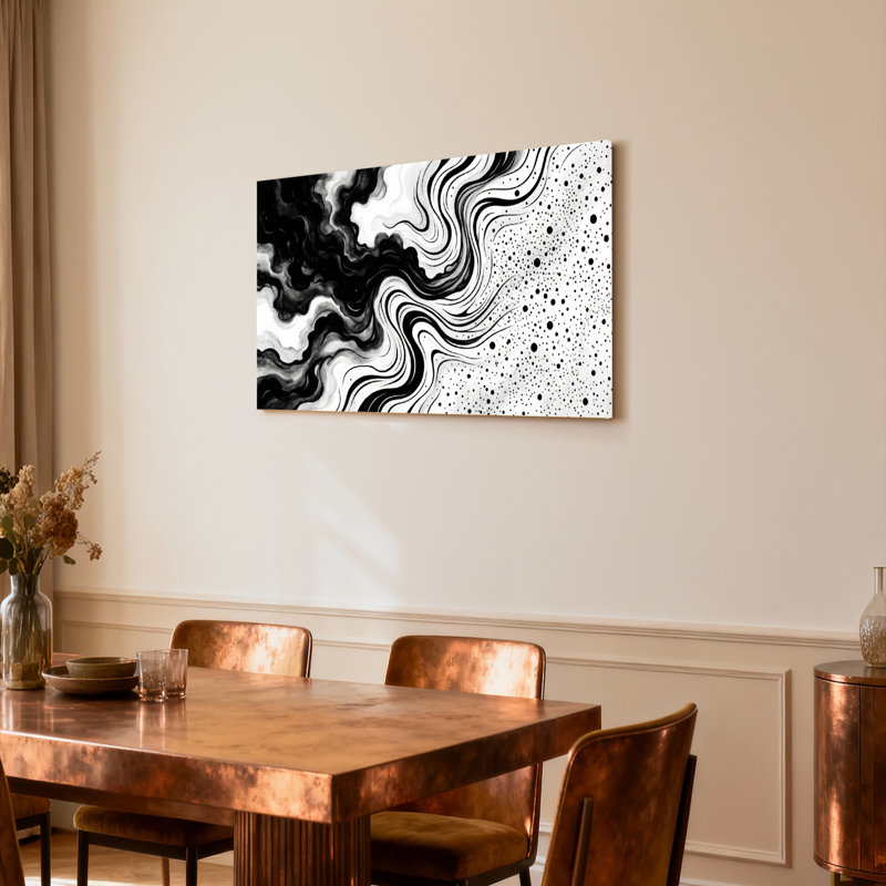 Ensemble de 1 tableau sur toile à motif marbré abstrait, H 12 po x l 18 po