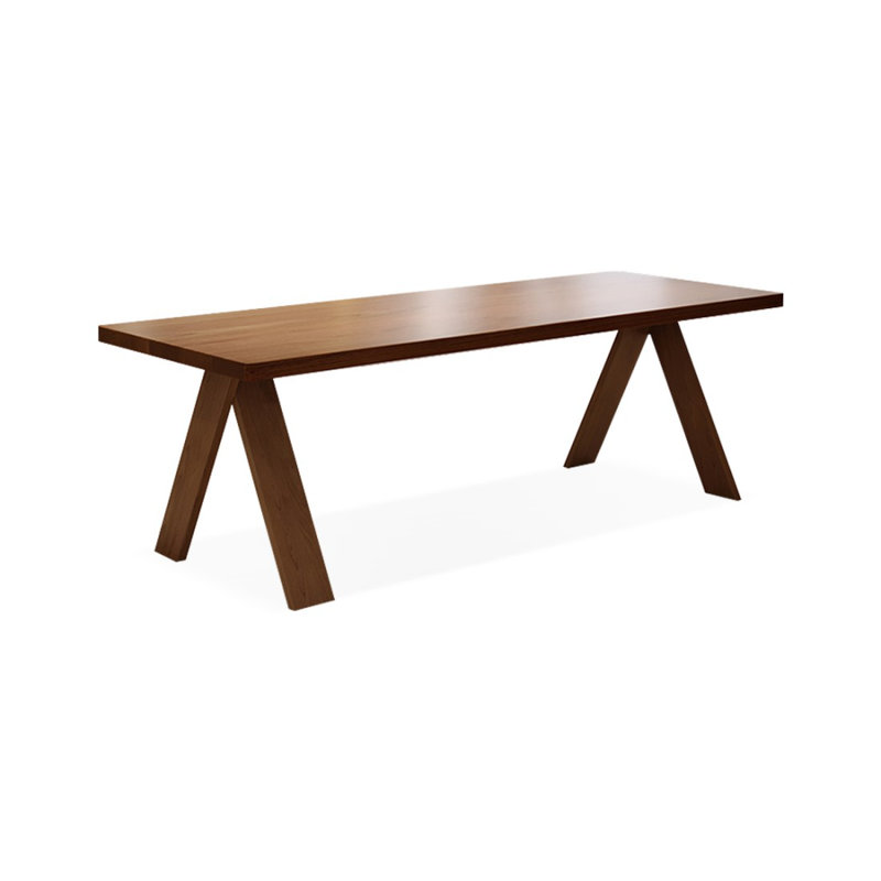 Bureau rectangulaire en bois massif noyer clair, H 29,53 po x l 78,74 po x P 31,5 po