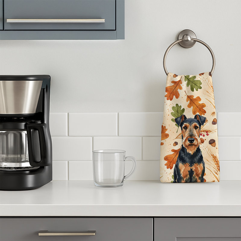 Serviette de cuisine Airedale Terrier Heirloom, Terrier brun