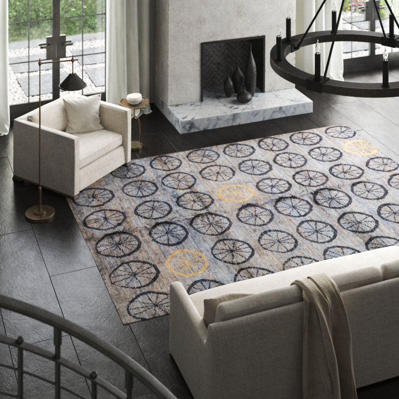Hand-Knotted High-Quality Gray Area Rug