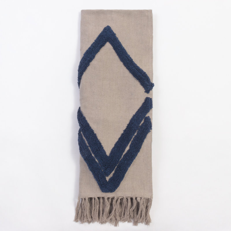 Arcadin Linen Throw Blanket, Blue