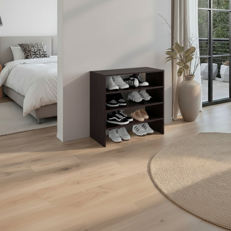 Étagère à chaussures moderne pour meubles de chambre à coucher et de couloir FM FM Furniture, Brun