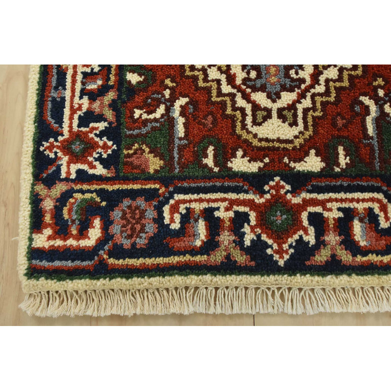 Tapis oriental traditionnel en laine noué à la main 2 pi x 3 pi 1 po Heriz Heriz