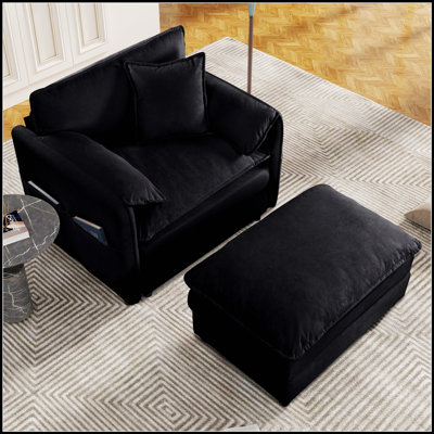 Fauteuil inclinable surdimensionné avec repose-pieds mobile - revêtement en chenille douce, confortable et élégant pour le salon ou la chambre à coucher