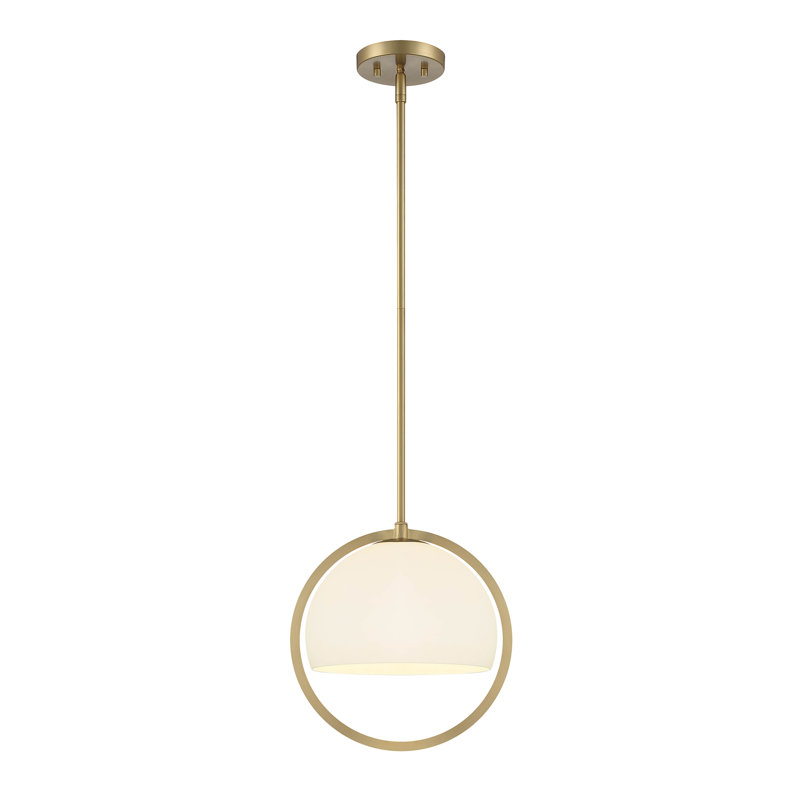 Bailen 1-Light Dimmable Adjustable Pendant, Brushed Gold, 12.5" H x 12" W x 12" D