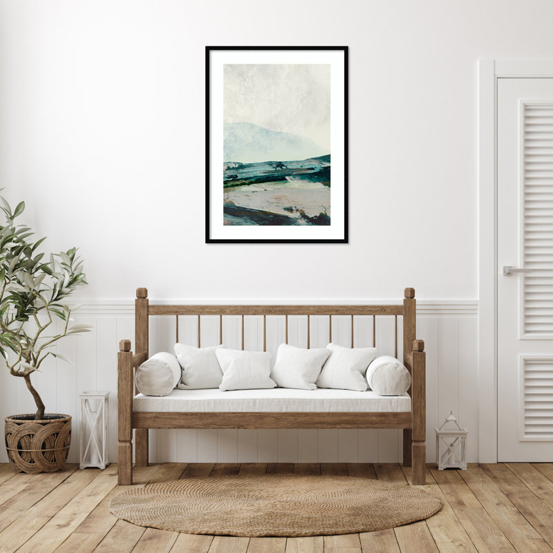 «Cleve Mountain Mist» par Dan Hobday, impression sur bois encadrée, Cadre noir, H 41 po x l 30 po