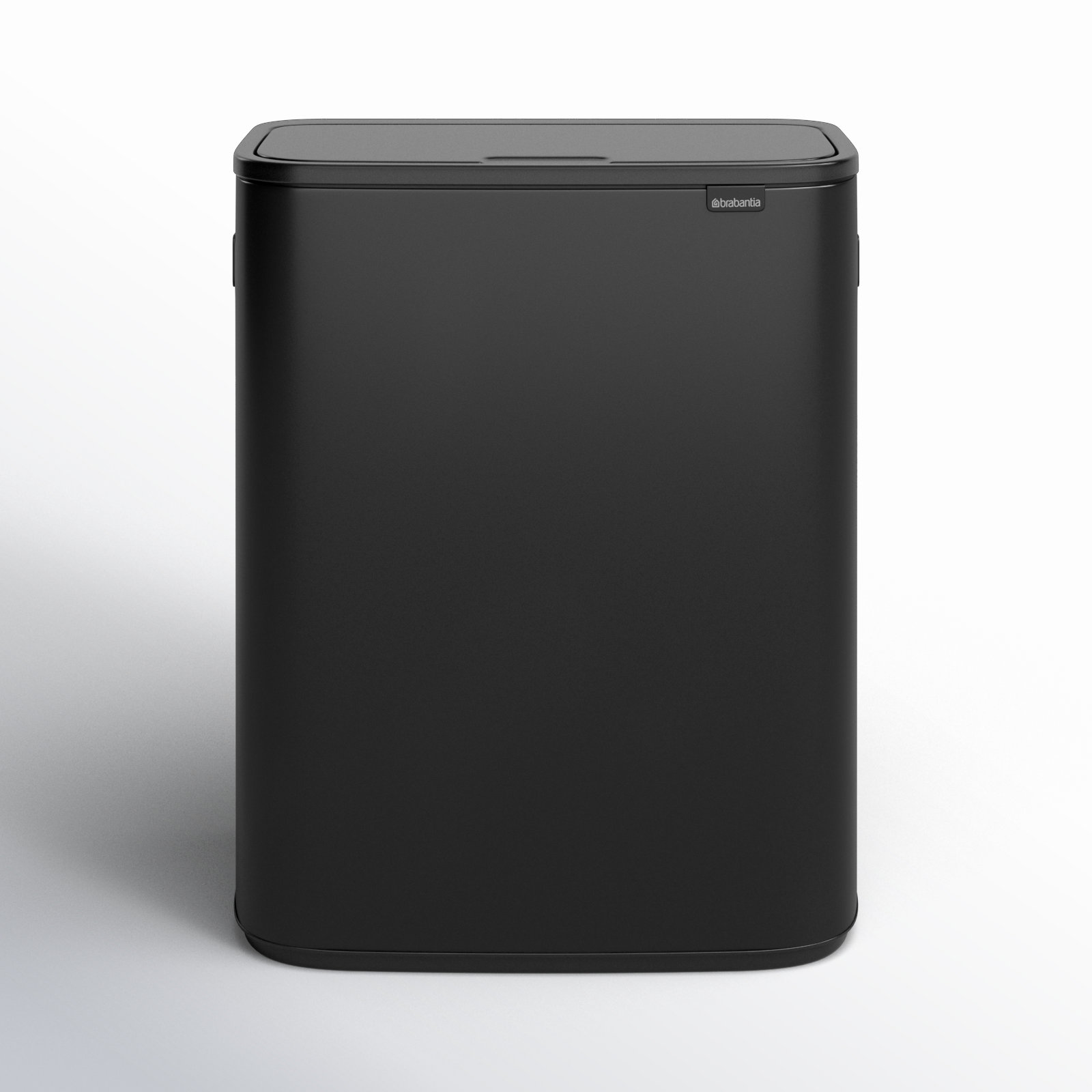 Brabantia Bo Touch Top Dual Compartment Recycling Trash Can, 2 x 8 Gallon (16 Gallon Capacity), Matte Black