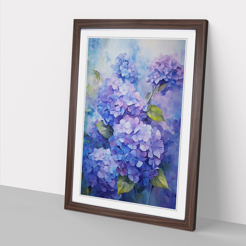 Hydrangea Impressionism No.2 - Framed Print, Walnut Framed, 34cm H x 25cm W x 2cm D